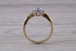 Tanzanite and Diamond Halo Ring