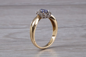 Tanzanite and Diamond Halo Ring