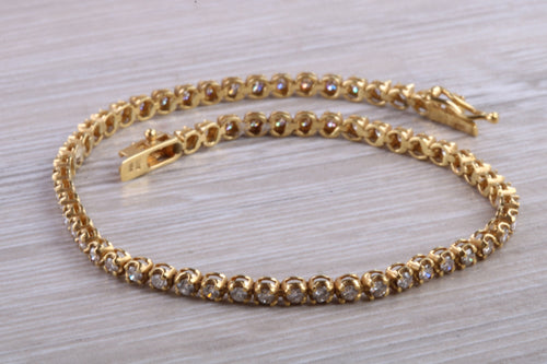 Two carat Diamond set 18ct Yellow Gold Tennis Bracelet