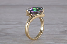Load image into Gallery viewer, Chunky Mystic Topaz and Diamond set Yellow Gold Ring