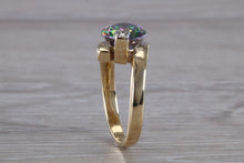 Load image into Gallery viewer, Chunky Mystic Topaz and Diamond set Yellow Gold Ring