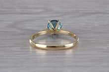 Load image into Gallery viewer, One carat London Blue Topaz set 18ct Yellow Gold Ring