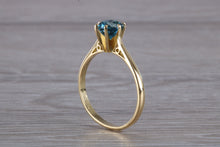 Load image into Gallery viewer, One carat London Blue Topaz set 18ct Yellow Gold Ring