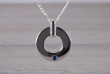 Load image into Gallery viewer, Natural Blue Sapphire set Silver Necklace