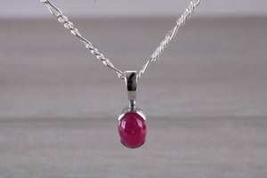 Oval Cabochon cut Ruby Necklace