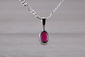 Oval Cabochon cut Ruby Necklace