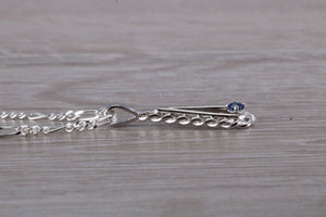 Natural Round cut Blue Sapphire set Silver Necklace