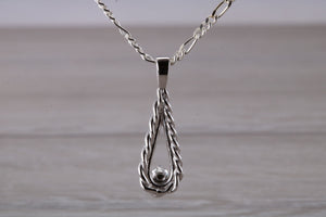 Natural Black Diamond set Silver Necklace