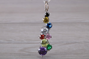 Rainbow Waterfall Silver Necklace