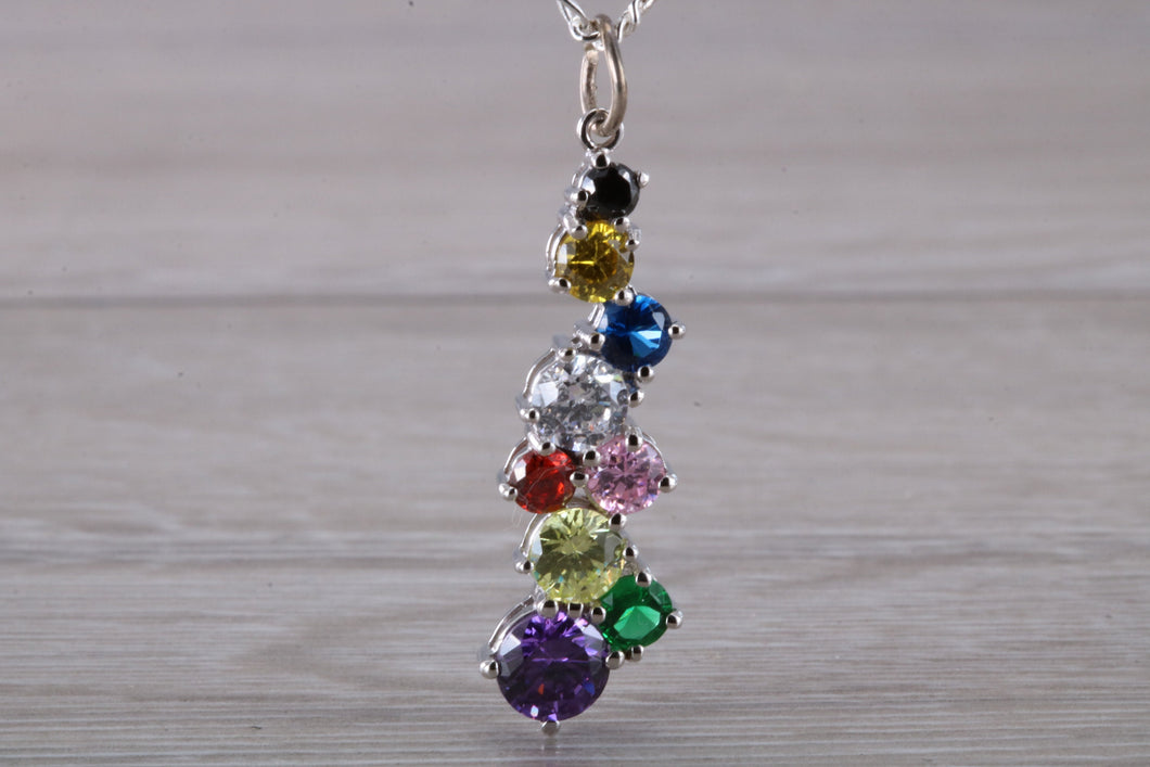 Rainbow Waterfall Silver Necklace