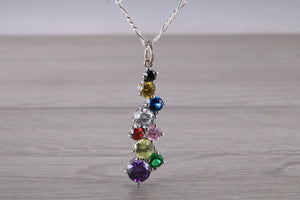 Rainbow Waterfall Silver Necklace