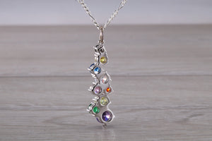 Rainbow Waterfall Silver Necklace