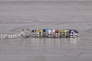 Rainbow Waterfall Silver Necklace