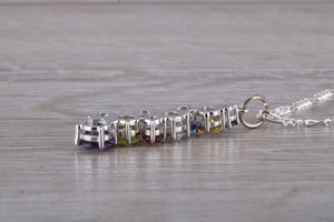 Rainbow Waterfall Silver Necklace