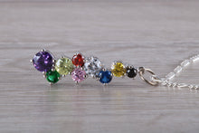 Load image into Gallery viewer, Rainbow Waterfall Silver Necklace