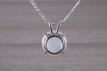 Load image into Gallery viewer, 10mm Round cut Moonstone set Silver Necklace