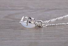 Load image into Gallery viewer, 10mm Round cut Moonstone set Silver Necklace