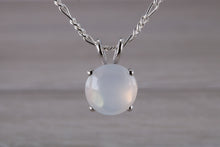 Load image into Gallery viewer, 10mm Round cut Moonstone set Silver Necklace