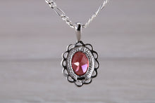 Load image into Gallery viewer, Natural Oval cut Garnet set Silver Necklace