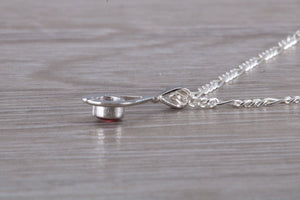 Natural Rhodolite Gemstone set Silver Necklace