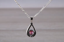Load image into Gallery viewer, Natural Rhodolite Gemstone set Silver Necklace