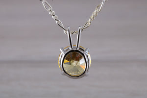 Yellow C Z Set Silver Necklace