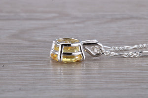 Yellow C Z Set Silver Necklace