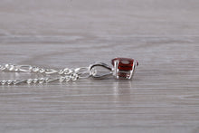 Load image into Gallery viewer, Oval cut Ruby set Silver Necklace