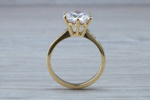 Three carat Moissanite Diamond with Natural Diamonds set 18ct Gold Ring