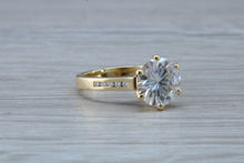 Load image into Gallery viewer, Three carat Moissanite Diamond with Natural Diamonds set 18ct Gold Ring