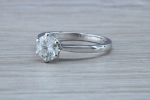 1.25ct Platinum Diamond Solitaire. Forever One grade Moissanite Diamond