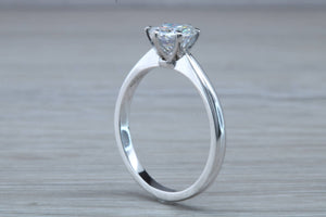 1.25ct Platinum Diamond Solitaire. Forever One grade Moissanite Diamond