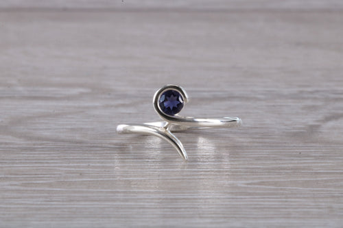 Natural Iolite Gemstone set Silver Ring