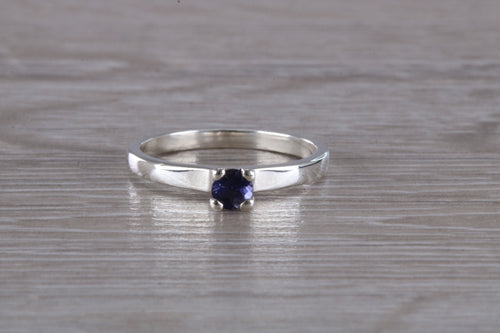 Natural Iolite Gemstone set Silver Ring