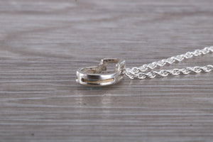 Natural Blue Topaz set Silver Necklace