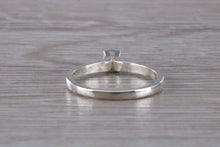 Load image into Gallery viewer, Natural Blue Topaz Ring.Silver Four Claw Set Ring.November birthstone,Sagittarius Zodiac stone.Ideal 16th,18th,21st ,Anniversary Gift.