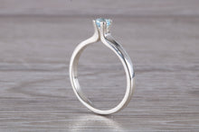 Load image into Gallery viewer, Natural Blue Topaz Ring.Silver Four Claw Set Ring.November birthstone,Sagittarius Zodiac stone.Ideal 16th,18th,21st ,Anniversary Gift.
