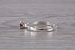 Natural Rhodolite Gemstone Ring.Sterling Silver Rhodolite Garnet