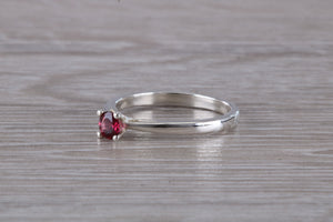 Natural Rhodolite Gemstone set Silver Ring