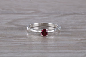 Natural Rhodolite Gemstone set Silver Ring