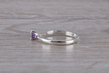 Load image into Gallery viewer, Natural Round cut Amethyst set Silver Ring