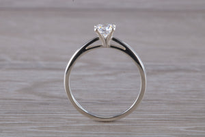 Silver solitaire ring set with beautiful round Diamond white Cubic Zirconia