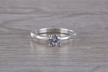 Load image into Gallery viewer, Silver solitaire ring set with beautiful round Diamond white Cubic Zirconia