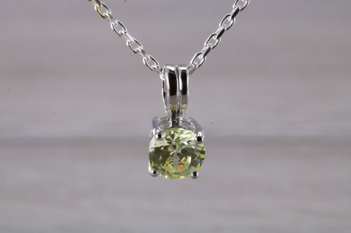 Round cut Peridot Cubic Zirconia Necklace