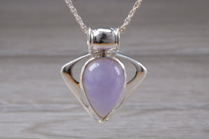 Silver Lilac Jade Necklace. Lilac Jade Pendant with 16 inch Snake chain.Jade Christmas,Birthday,Anniversary or Graduation Present.