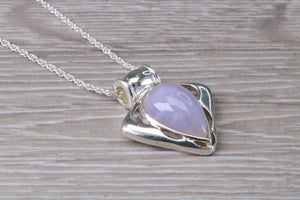 Silver Lilac Jade Necklace. Lilac Jade Pendant with 16 inch Snake chain.Jade Christmas,Birthday,Anniversary or Graduation Present.