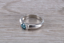 Load image into Gallery viewer, One carat Round cut Blue Topaz Ring