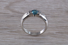 Load image into Gallery viewer, One carat Round cut Blue Topaz Ring