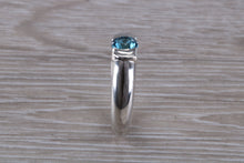 Load image into Gallery viewer, One carat Round cut Blue Topaz Ring