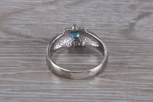 Load image into Gallery viewer, Gents Blue Topaz set Silver Ring